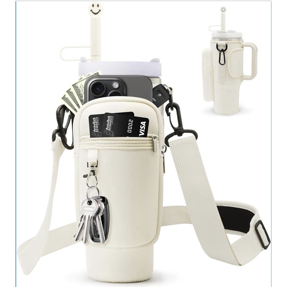 Ultimate Water Bottle Carrier Bag for Stanley 40oz Tumbler W/ Straw Cover Adjust